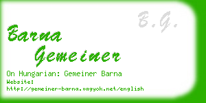 barna gemeiner business card